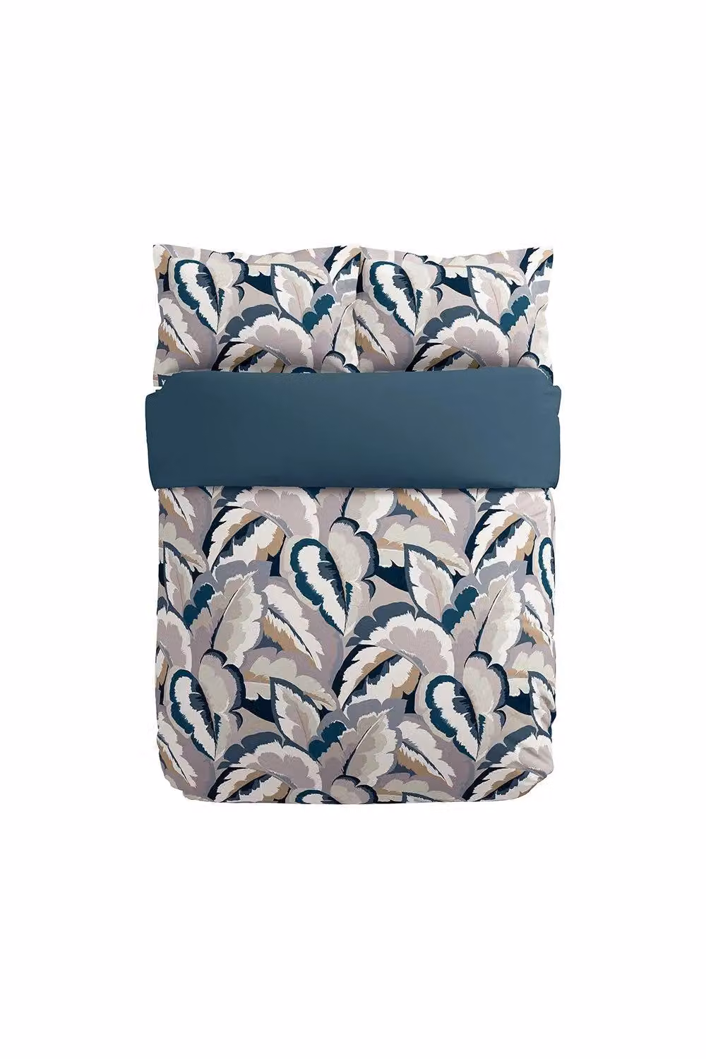 Harlequin Calathea Floral Cotton Mako Satin Duvet Cover and Pillowcase Set, Blue and Multicolour, W: 140 cm, L: 200 cm – 3