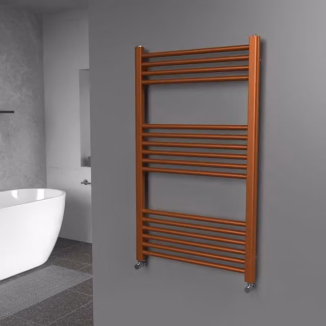 Lux Heat Steel Towel Rail in Bronze/Brown, W: 60.0 cm, H: 100.0 cm