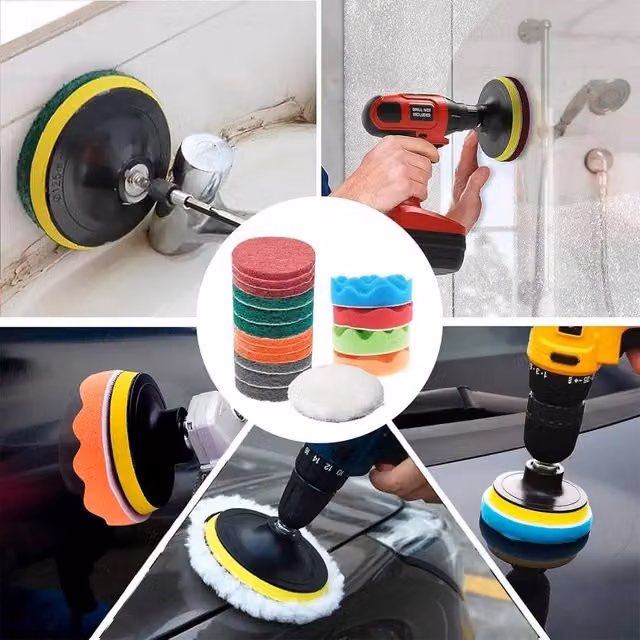 Ventryn Set of 26 Multicolour Drill Cleaning Brushes for Grout and Tile Scrubbing