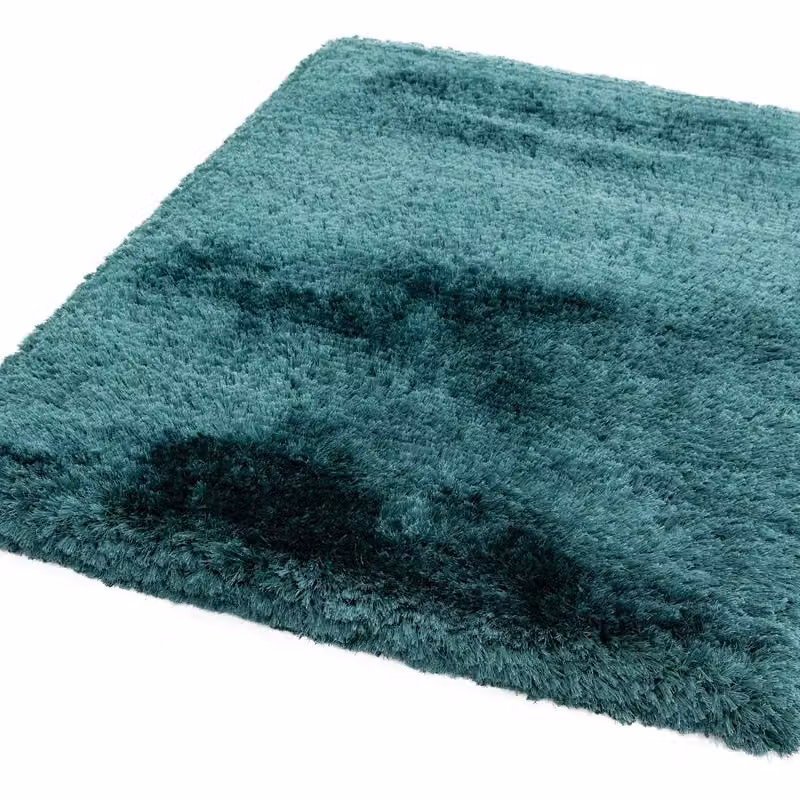 The Rug Shop UK Blue Petrol Plain Handmade Polyester Rug, W: 300 cm, D: 200 cm – 3