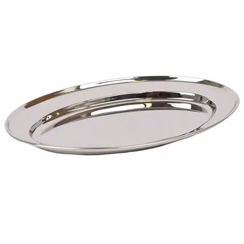 Argon Tableware Stainless Steel Oval Serving Platter, Silver, W: 35 cm, D: 24 cm