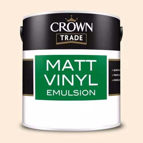 Crown Trade Matt Vinyl Dispersion Paint in White, 2.5 l – 2