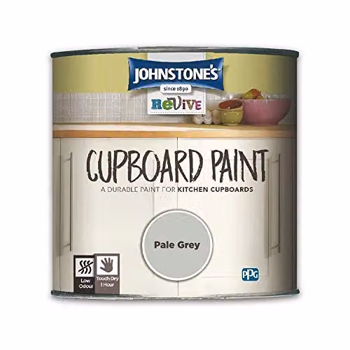 Johnstone's Scratch Resistant Opaque Cupboard Paint in Grey Satin Gloss, 0.75 l