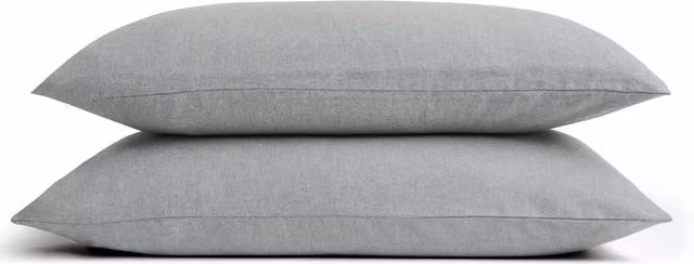 CHRISTY Flannel Marl Super Soft Brushed Cotton Standard Pillowcase Pair in Grey