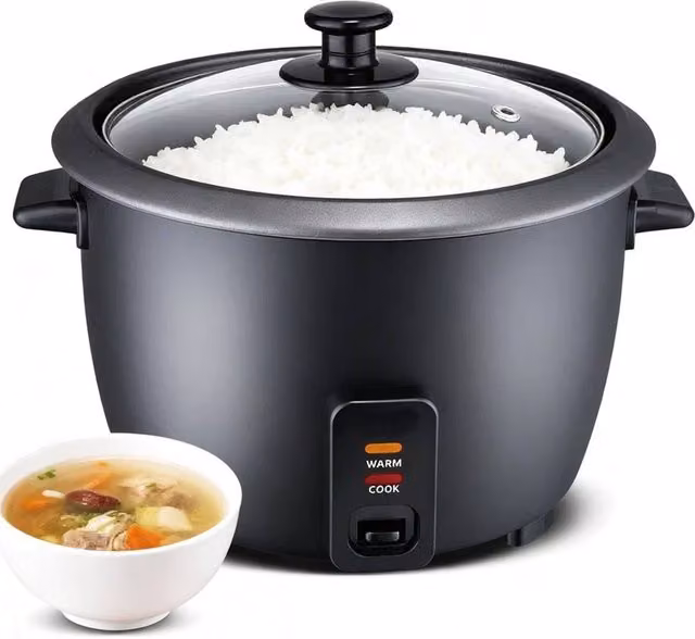Havendro 2.2L Electric Rice Cooker with Keep Warm Function in Black