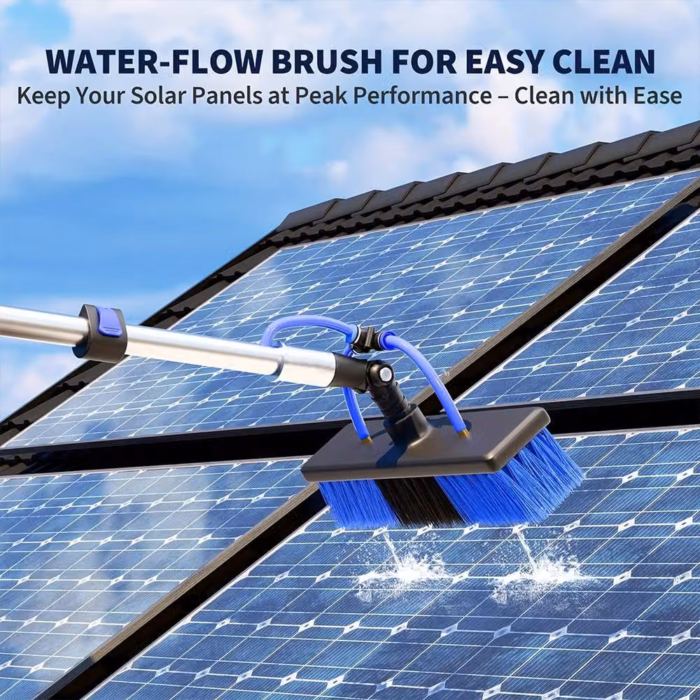 Ventryn Blue Telescopic Solar Panel Cleaning Brush with Hose – 3