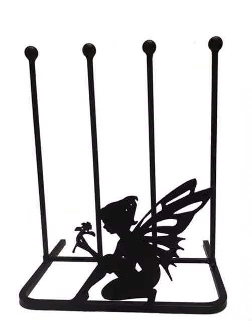 Poppyforge Fairy 2 Pair Boot Rack in Black Steel, W39 x D29 x H48 cm