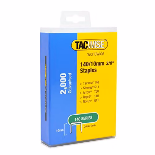 Tacwise 1418 Type 140 Heavy Duty Galvanised Staples, Silver, 10 mm, Pack of 2,000