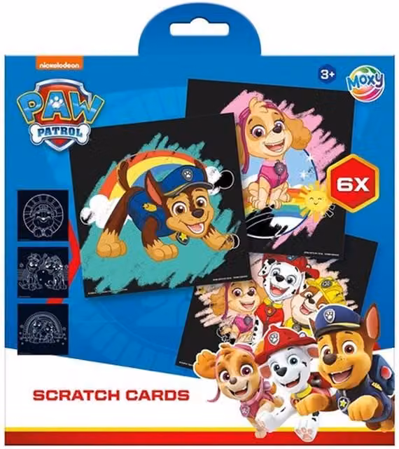 Totum Moxy Paw Patrol 6 Pack Scratch Card Set in Blue and Multicolour