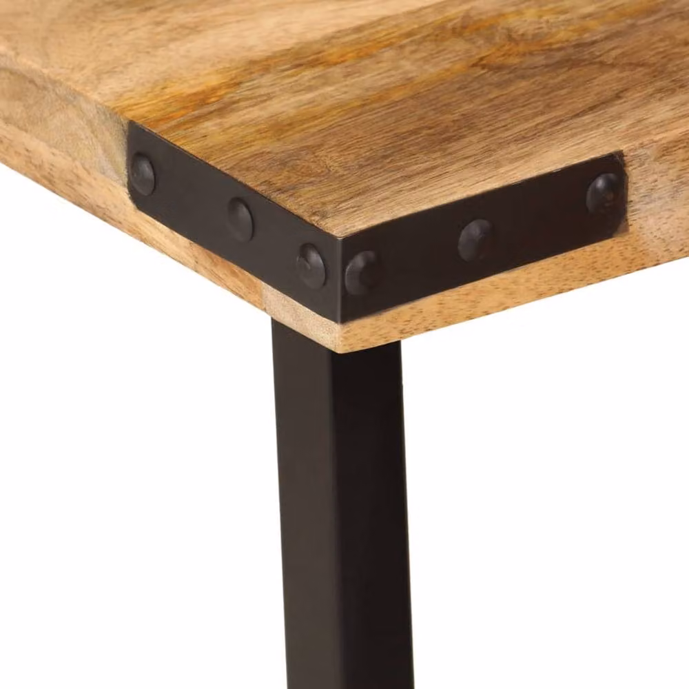 Berkfield Home Nesting Coffee Tables, 3 Piece Set in Brown Solid Mango Wood and Iron – 5