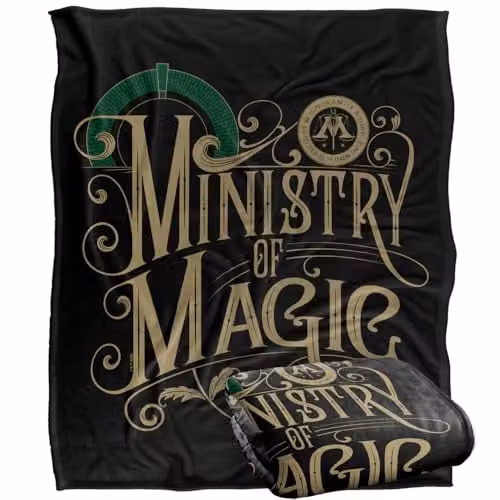 Warner Bros. Harry Potter Ministry of Magic Silky Touch Super Soft Fleece Throw Blanket, Multicolour, W: 127 cm x D: 152 cm – 1