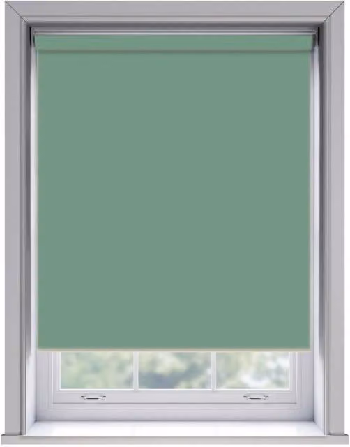 New Edge Blinds Basil Thermal Blackout Roller Blind in Green, W: 120 cm, H: 170 cm