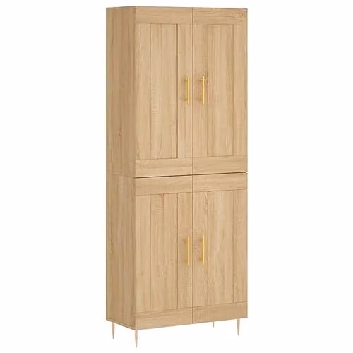 vidaXL Highboard in Brown Sonoma Oak, W/D/H: 69.5 x 34 x 180 cm