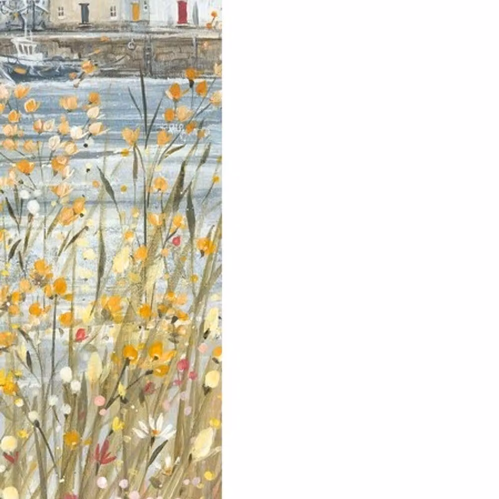 Diane Demirci Boats & Blooms III Framed Canvas Print in Blue and Multicolour – 2