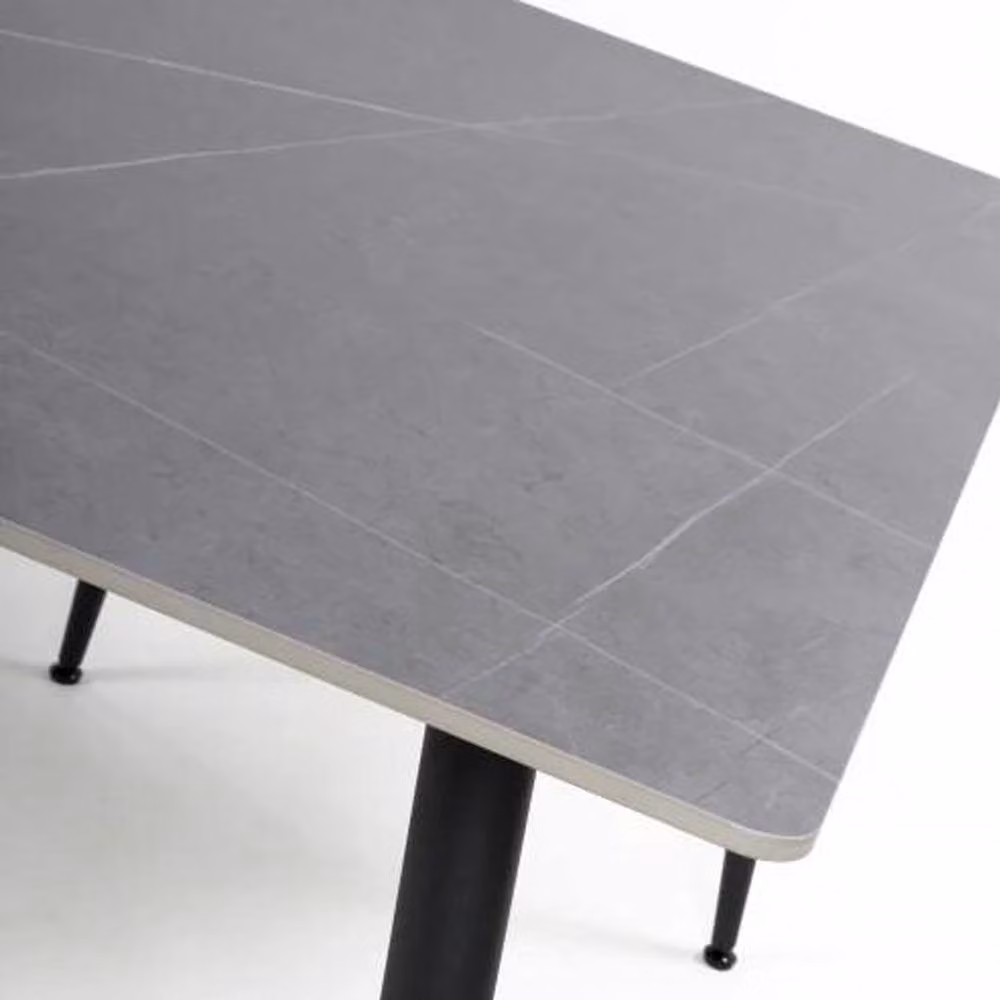 FWStyle Monaco Grey Sintered Stone and Metal Square Sofa End Table W/D/H: 45 x 45 x 56 cm – 3