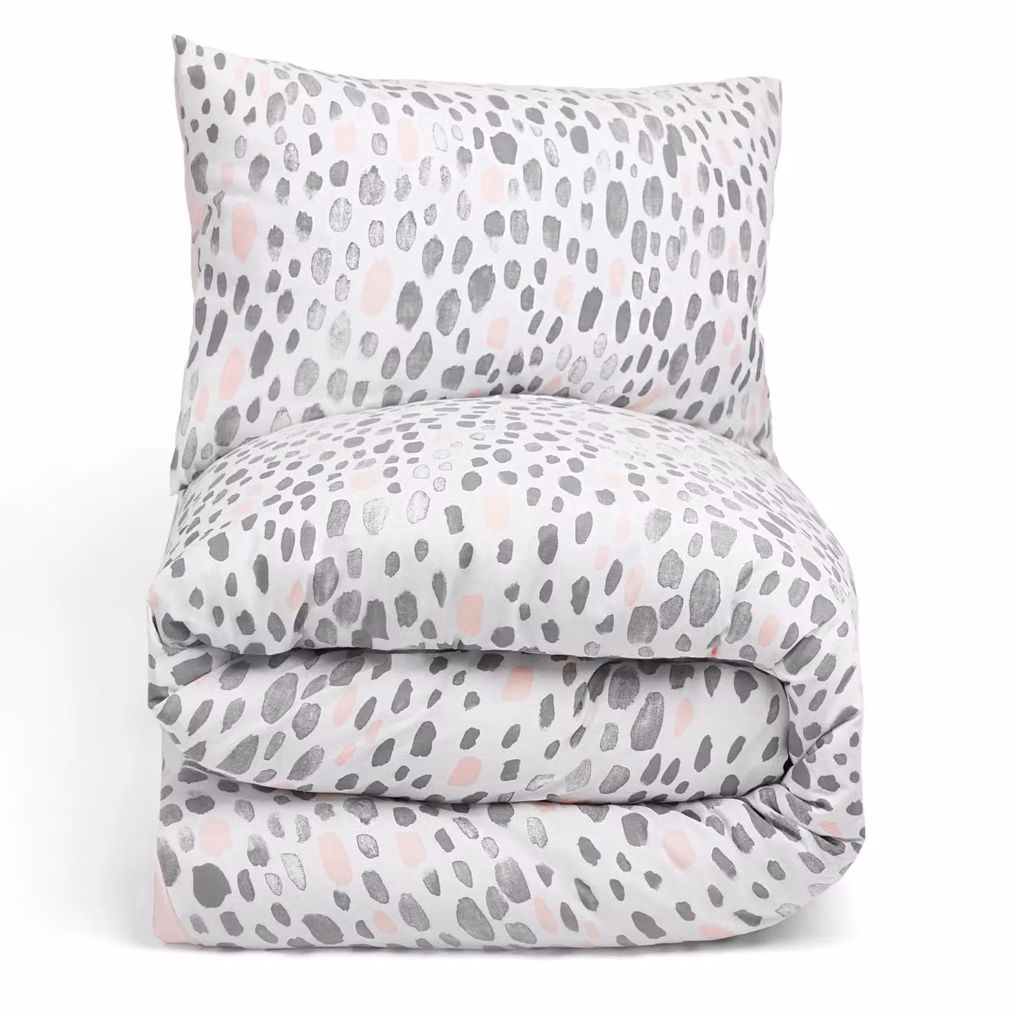 Dreamscene OHS Dalmatian Print Reversible Duvet Cover and Pillowcase Set, Pink, Single, 90 x 190 cm – 2