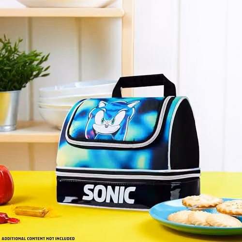 Get Trend Sonic the Hedgehog Kids Insulated Lunch Bag with Two Compartments in Black and Multicolour – 4