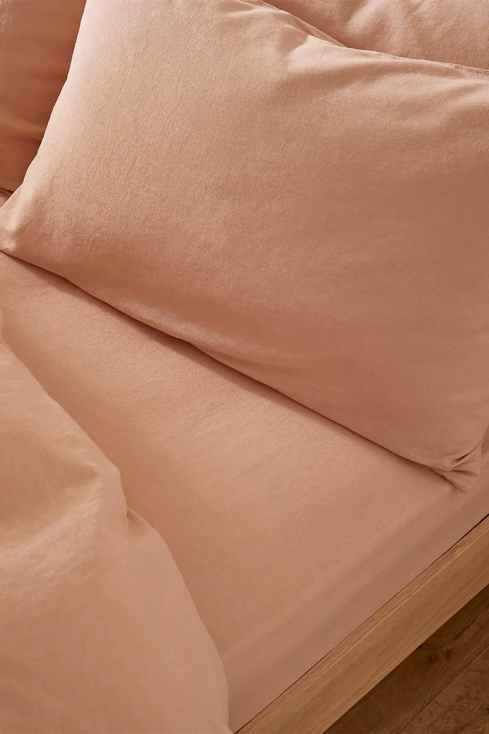 Martex Touch of Linen Fitted Sheet in Pink, W/D: 200 x 200 cm – 3