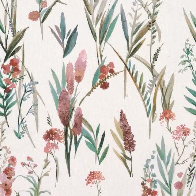 Ante Decor Combe Floral Cotton Fabric in Dusty Rose