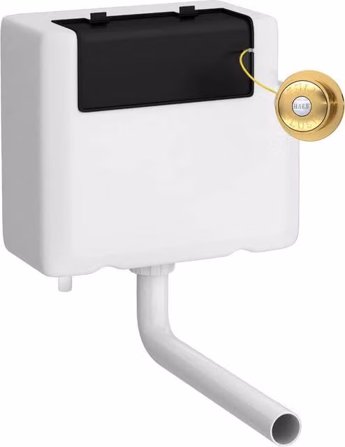 Balterley Universal Concealed Dual Flush Water Saving System with Traditional Push Button in Brushed Brass