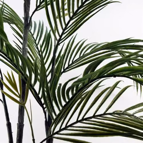 Leaf 90cm Artificial Palm Tree in a Green and Grey Decorative Planter – 3