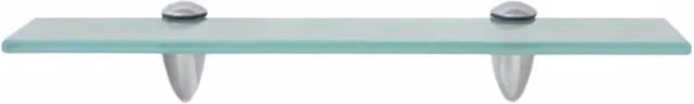 Berkfield Home Transparent Glass Floating Shelf, W: 40 cm, D: 20 cm