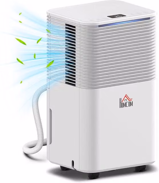Rolipo 10L/Day Dehumidifier in White with 2L Tank, Humidity Sensor and 24H Timer – 1