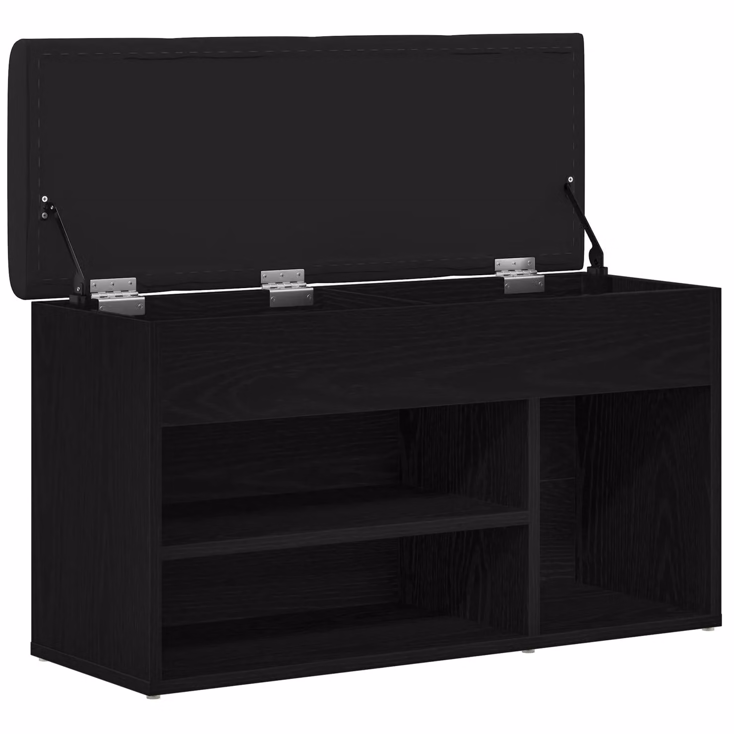 Berkfield Home Black Oak Storage Bench and Shoe Rack, W/D/H: 80 x 30 x 45 cm – 4
