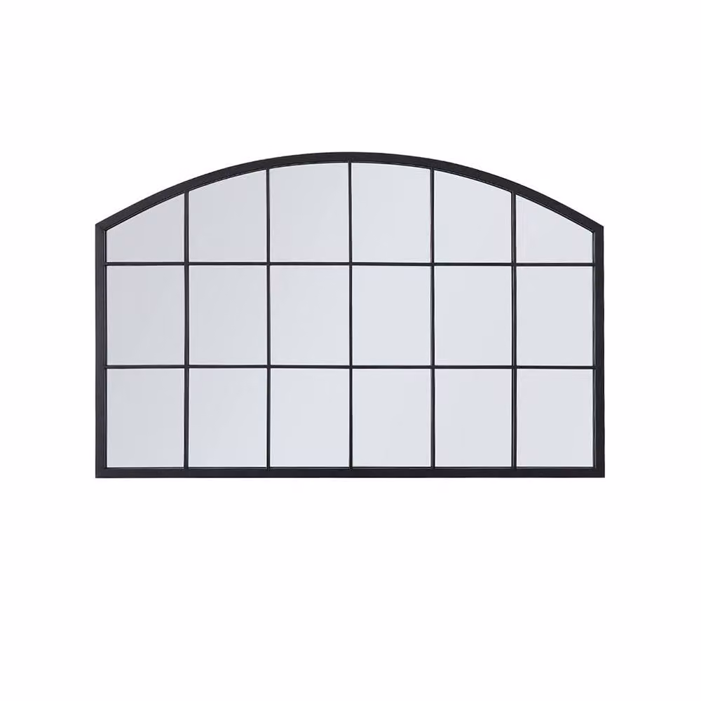 Garden Sanctuary Modern Arched Wall Mirror with Black Wood Frame – 2