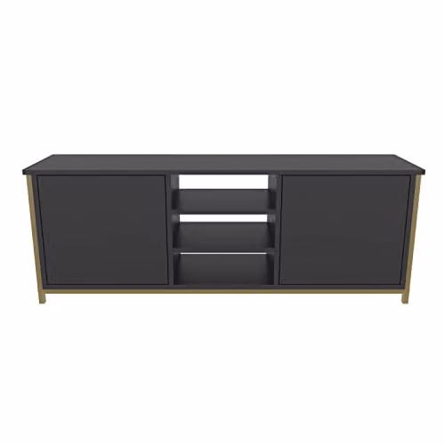 DECOROTIKA Otis Modern TV Unit in Gold and Anthracite, W: 140 cm, H: 51 cm, D: 35 cm – 1