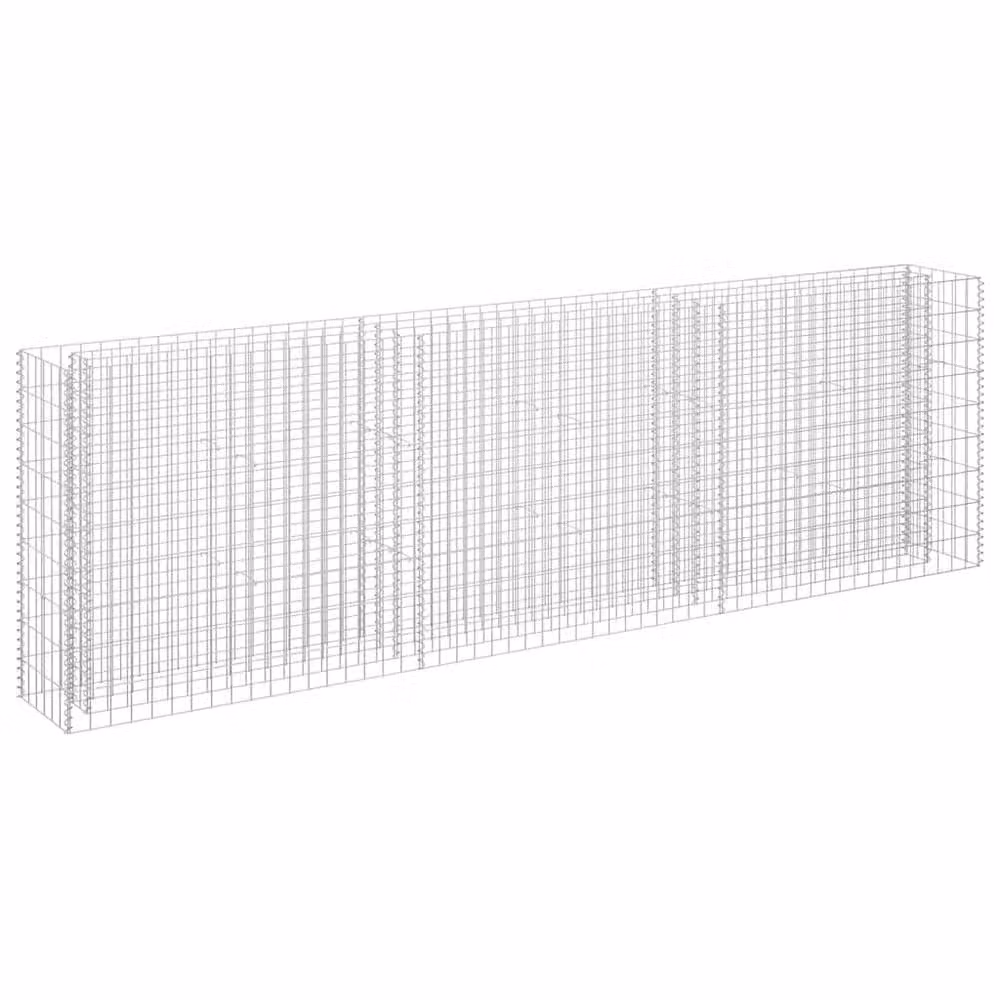 Berkfield Home Durable Galvanised Steel Gabion Raised Bed in Silver, W/D/H: 270 x 30 x 90 cm – 2
