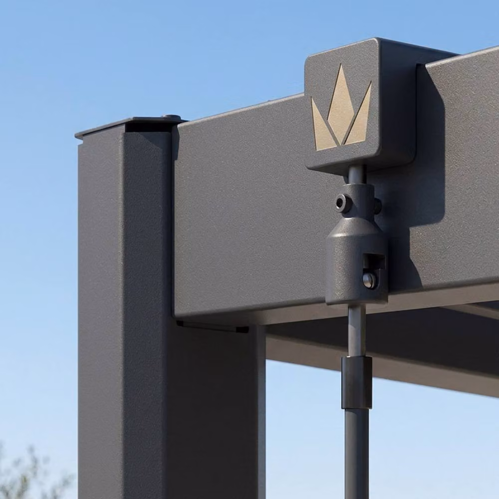 Royalcraft Pure Manual Louvered Roof LED Pergola in Grey, W: 300 cm, D: 300 cm, H: 230 cm – 2