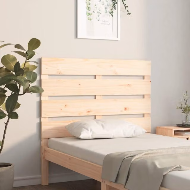 Berkfield Home Rustic Solid Wood Pine Headboard in Brown, W/D/H: 90 x 3 x 80 cm