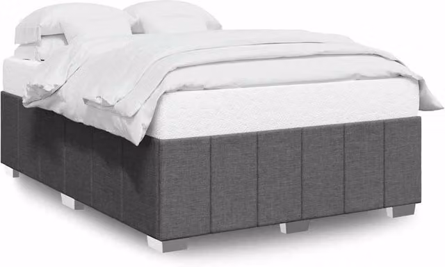Berkfield Home Upholstered Fabric Double Bed Frame in Dark Grey, W: 140 cm, L: 200 cm