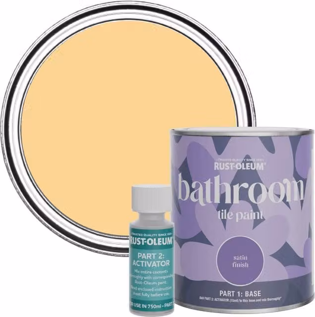 Rust-Oleum Bathroom Tile Paint in Satin Finish, Yellow, 0.75 l