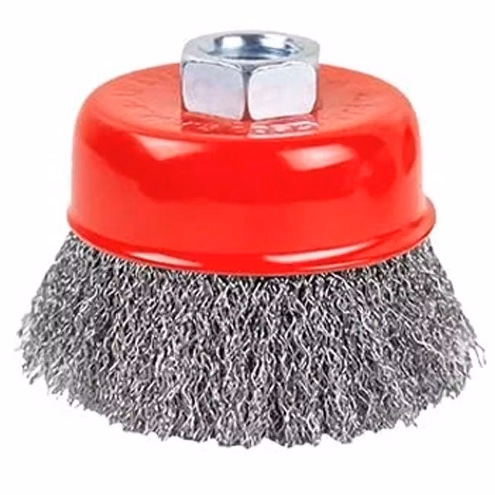 EONLION 8-Piece M14 Twist Knot Wire Brush Set in Red for Metal and Paint Removal – 4