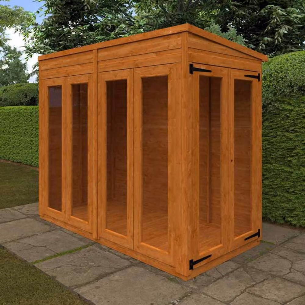 Buttercup Farm 8x4 Flex Pent Full Pane Summerhouse in Burnt Orange, W: 115 cm, D: 238.8 cm, H: 203 cm – 2