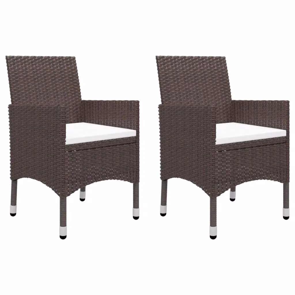 Berkfield Home 3 Piece Garden Dining Set with Brown Cushions – 1