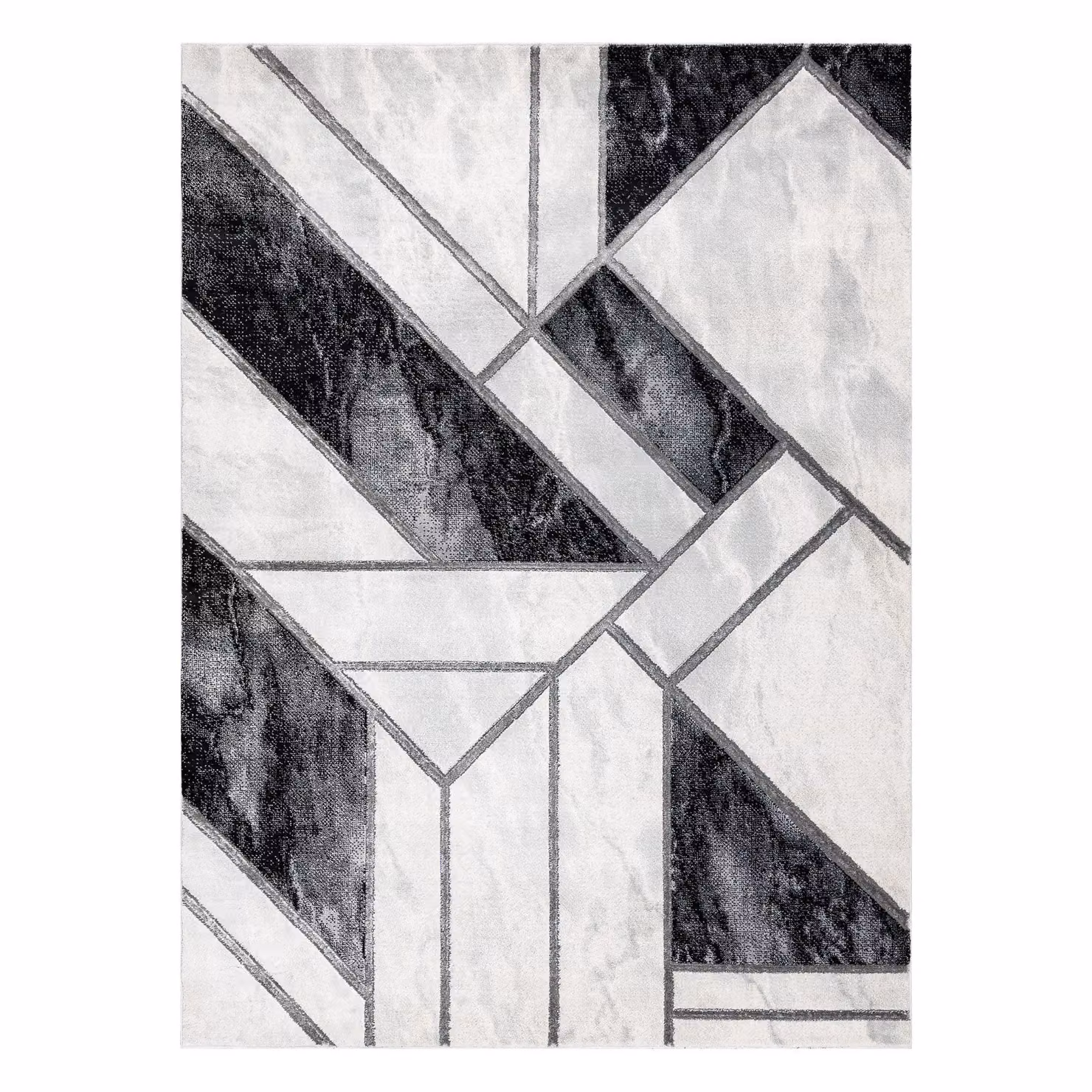 RugsX Emerald Geometric Rug in Black, W: 120 cm, L: 170 cm – 3