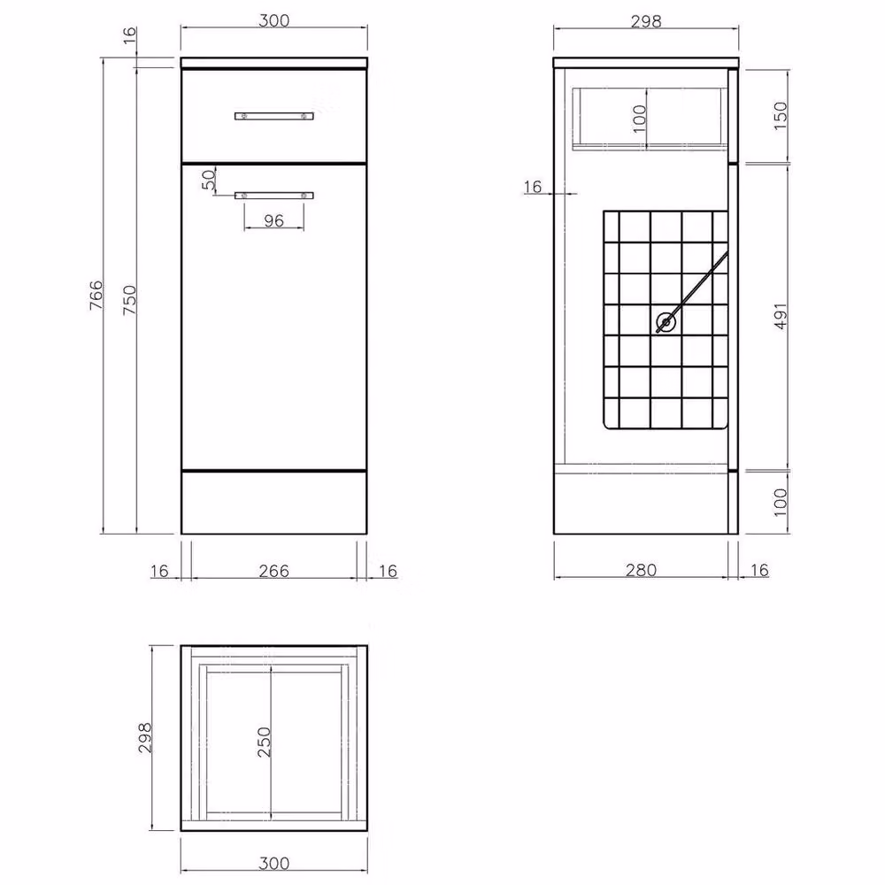 KORVIXA Modern Freestanding Bathroom Laundry Unit Cabinet in Brown and Black, W/D/H: 30.0 x 29.8 x 76.6 cm – 2