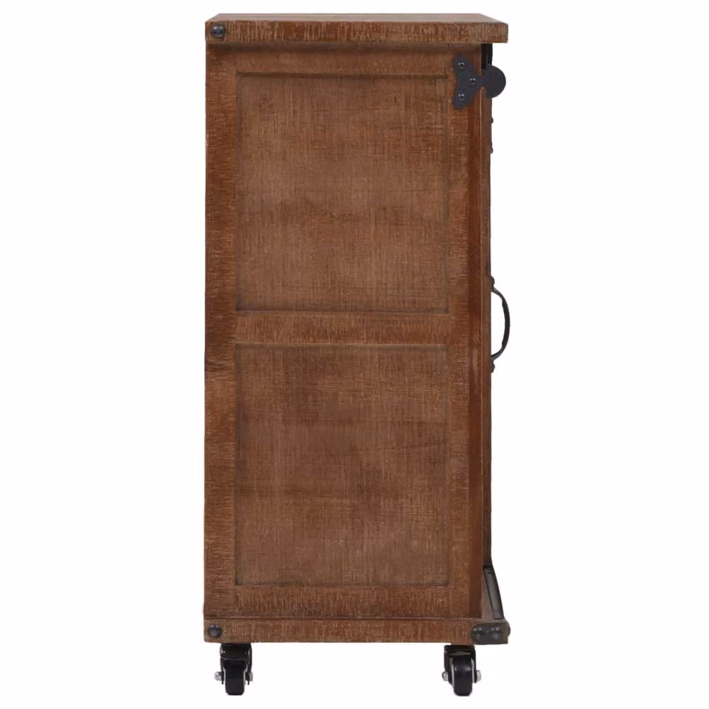 Berkfield Home Solid Fir Wood Storage Cabinet in Brown, W/D/H: 64 x 33.5 x 75 cm – 2