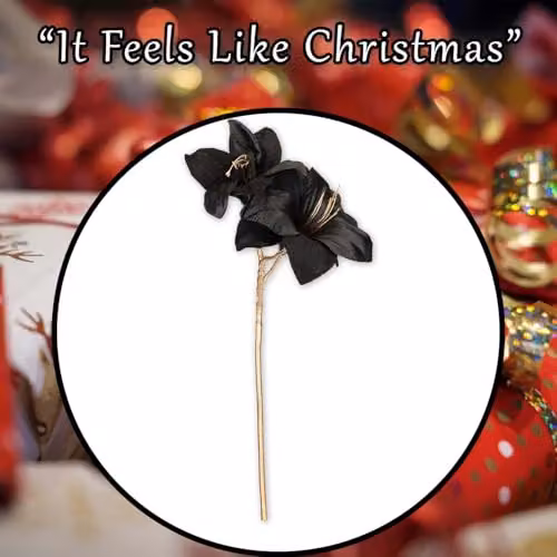 VFM e-Store Black Amaryllis Christmas Spray Decoration, H 56 cm x W 22 cm – 6