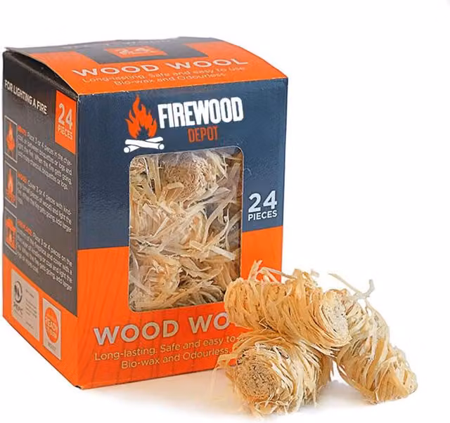 Laeto Kiln Dried Wood Wool Firelights in Yellow and Brown