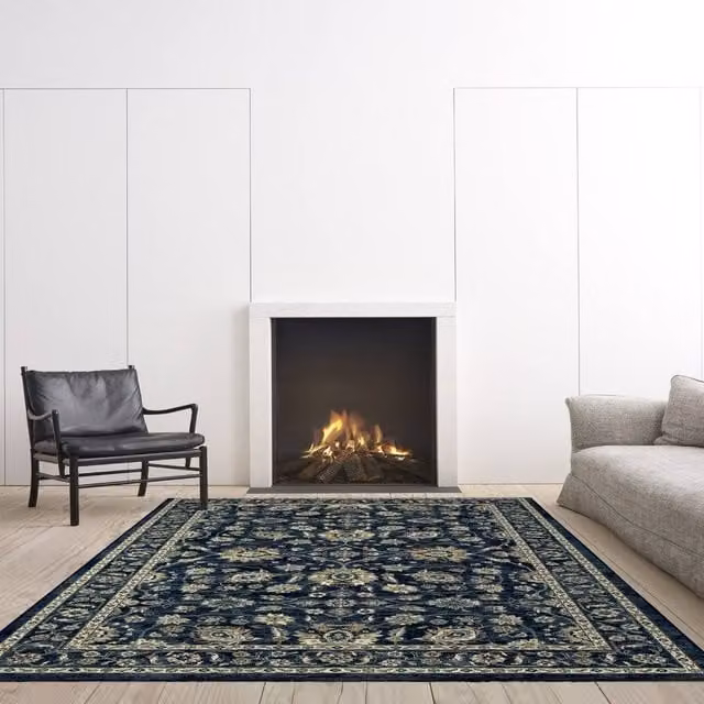 The Rug Shop UK Blue Traditional Floral Oriental Machine Woven Area Rug, W: 160 cm, D: 230 cm – 1