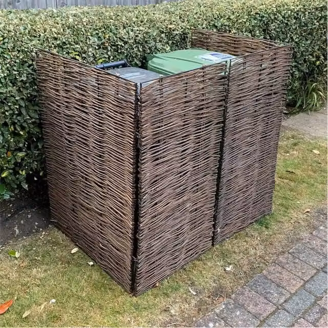 Nordara Double Willow Garden Dustbin Store and Storage Screen in Brown
