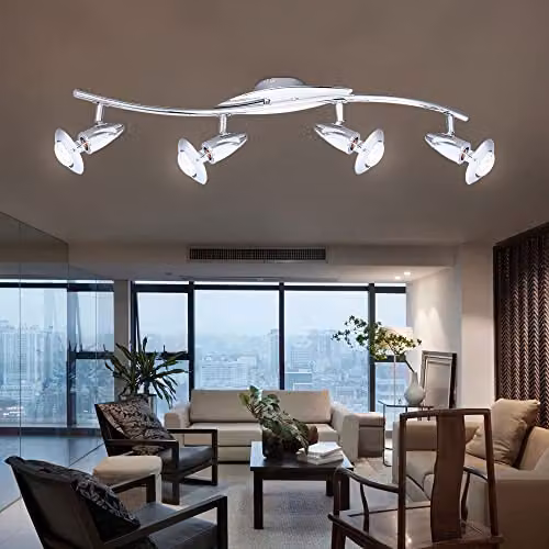Globo Lighting Lord Ceiling Spotlight Bar in Grey with 4x E14 Adjustable Metal Lamps – 2