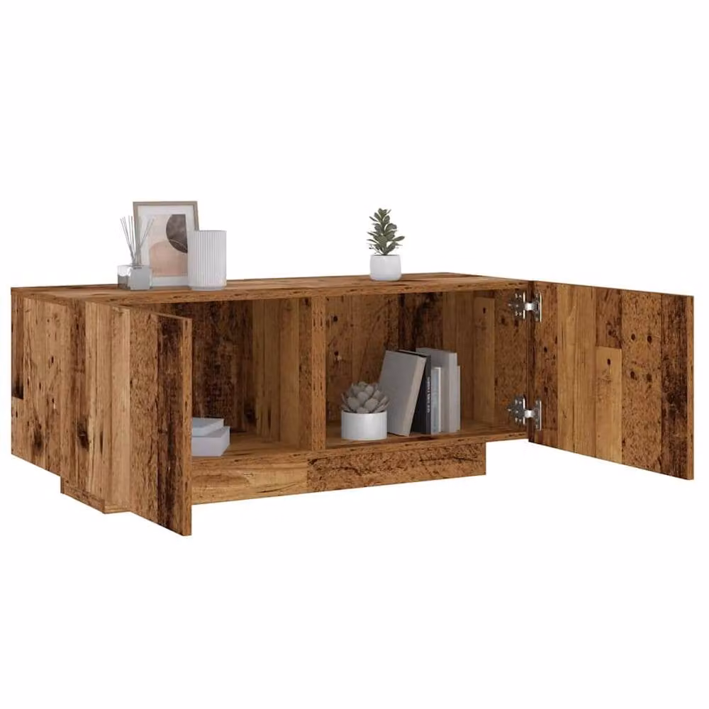 Berkfield Home Bedside Cabinet in Brown Old Wood, W/D/H: 100 x 35 x 40 cm – 1