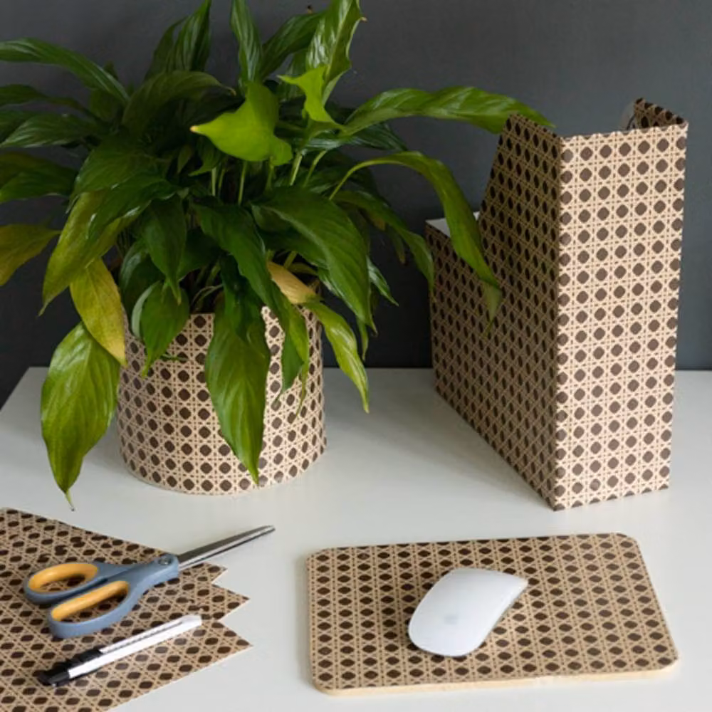 D-C-Fix Woven Cane Self Adhesive Vinyl Wrap Film in Brown, W: 67.5 cm x H: 100 cm – 3