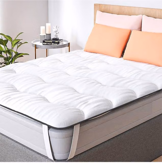 Living and Home Cloud Mattress Topper for Double Bed, White, W/D: 180 x 200 cm