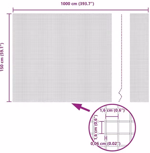 Berkfield Home Modern Welded Wire Fence, Single-Bar Galvanised Steel, Silver, W: 150 cm, L: 10 m
